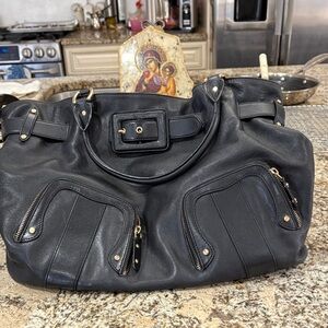 Cole Haan Black Leather Shoulder Bag two way bag